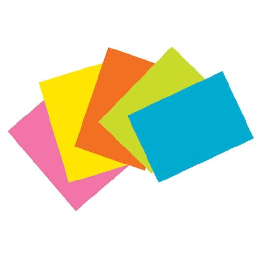 Super Bright Unruled Index Cards, 4" x 6", 6 Packs